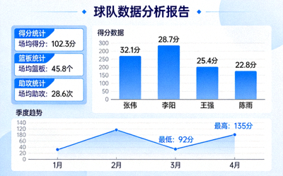 球队数据分析图表展示